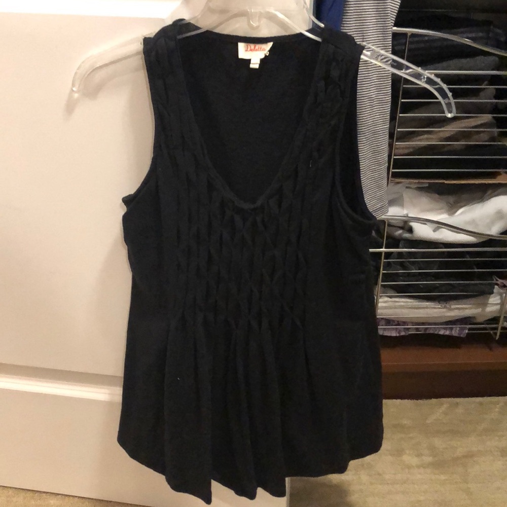 Black Gathered tank from Anthropologie size S